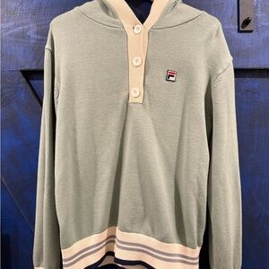 Fila Sage Green Pullover with Cream Trim